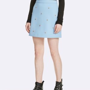 MAJE nwt blue bee embellishment skirt